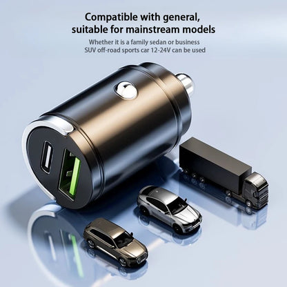 Hidden Mini Car Charger Pull Ring USB+TYPE C Fast Charger Is Suitable For a Variety Of Mobile Phone Devices