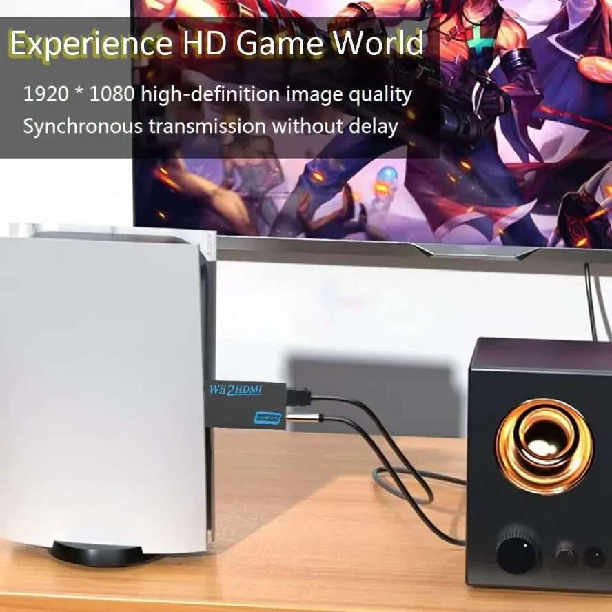 WII To HDMI Converter Full HD 1080P WII To HDMI Wii 2 HDTV Converter Wii To HDMI Adapter 3.5mm Audio for PC HDTV Monitor Display