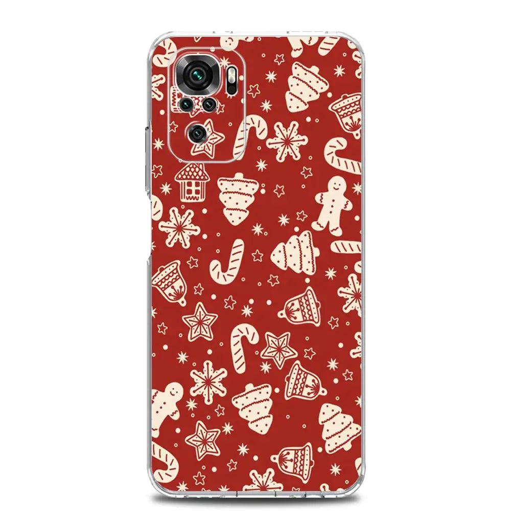 Phone Case For Xiaomi Redmi Note 14 13 12 4G 9S 9 10 11 Pro Plus 5G 14C 13C 12C 10C 9A Clear Soft TPU Cover Cartoon Christmas