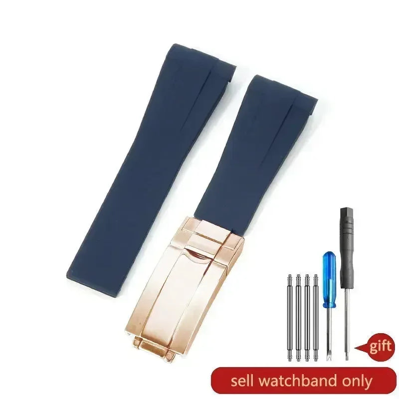 For Rolex Silicone Watch Accessories Original GMT Black Submariner Green Submariner Curved Interface Watch Strap 20 21mm