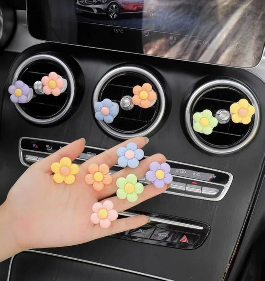 6/3/1PC Set Flower Car Outlet Vent Clip Small Daisy Air Conditioning Clip Car Interior Decoration Aromatherapy Perfume Clip Gift
