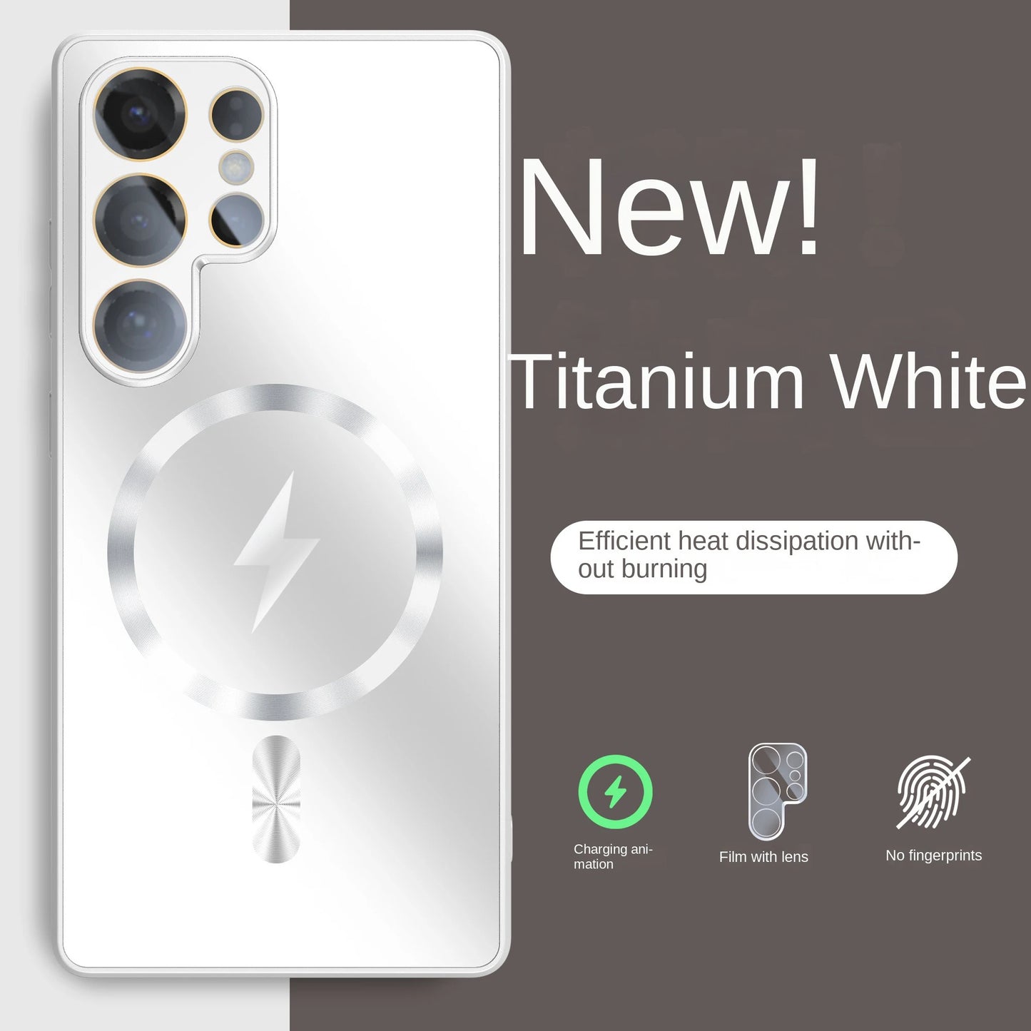 Ultra-thin AG Matte Magnetic For Magsafe Case For Samsung Galaxy S25 S24 S23 Ultra Plus Glass Lens Protector Shockproof Cover