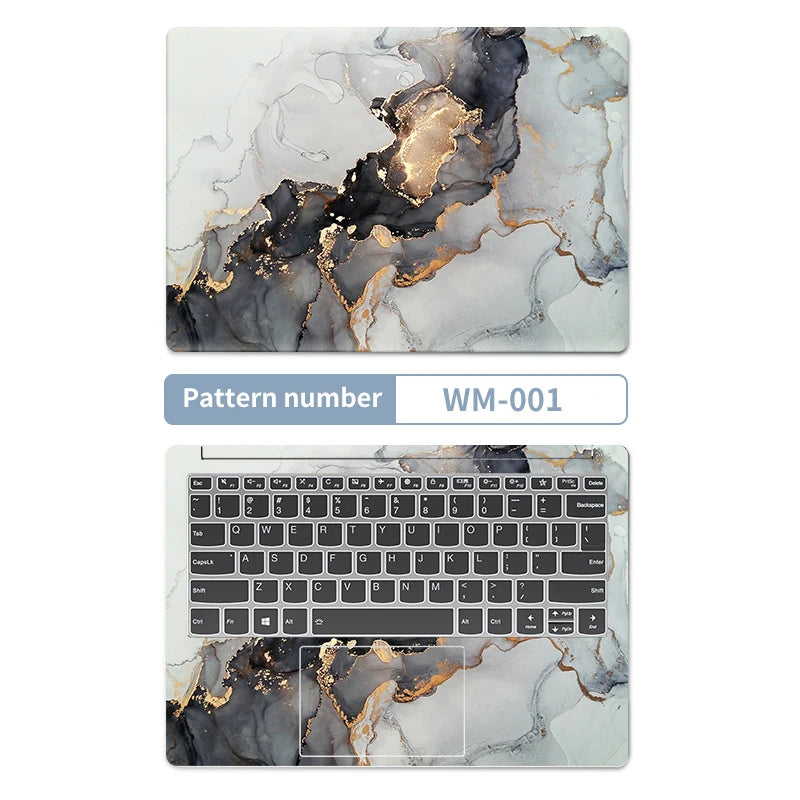 DIY Marble Cover Laptop Skins Vinyl Stickers 13"14"15.6"17.3"PVC Film Waterproof Skin Decorate Decal for Macbook/Lenovo/HP/Acer