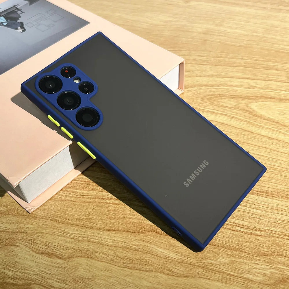 Luxury Aromr Shockproof Case For Samsung Galaxy S24 S21 S22 S23 Plus S20 S21 FE S24 Ultra 5G Skin Feel Protective Cover Cases