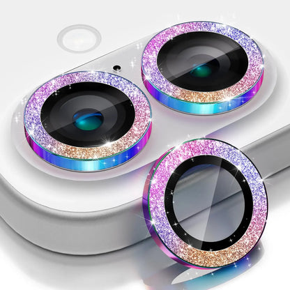 2-3Pcs For IPhone 16 15 14Pro Max Camera Lens Protector [Glitter Decoration] Ultra-HD Tempered Glass Cover Protective Ring