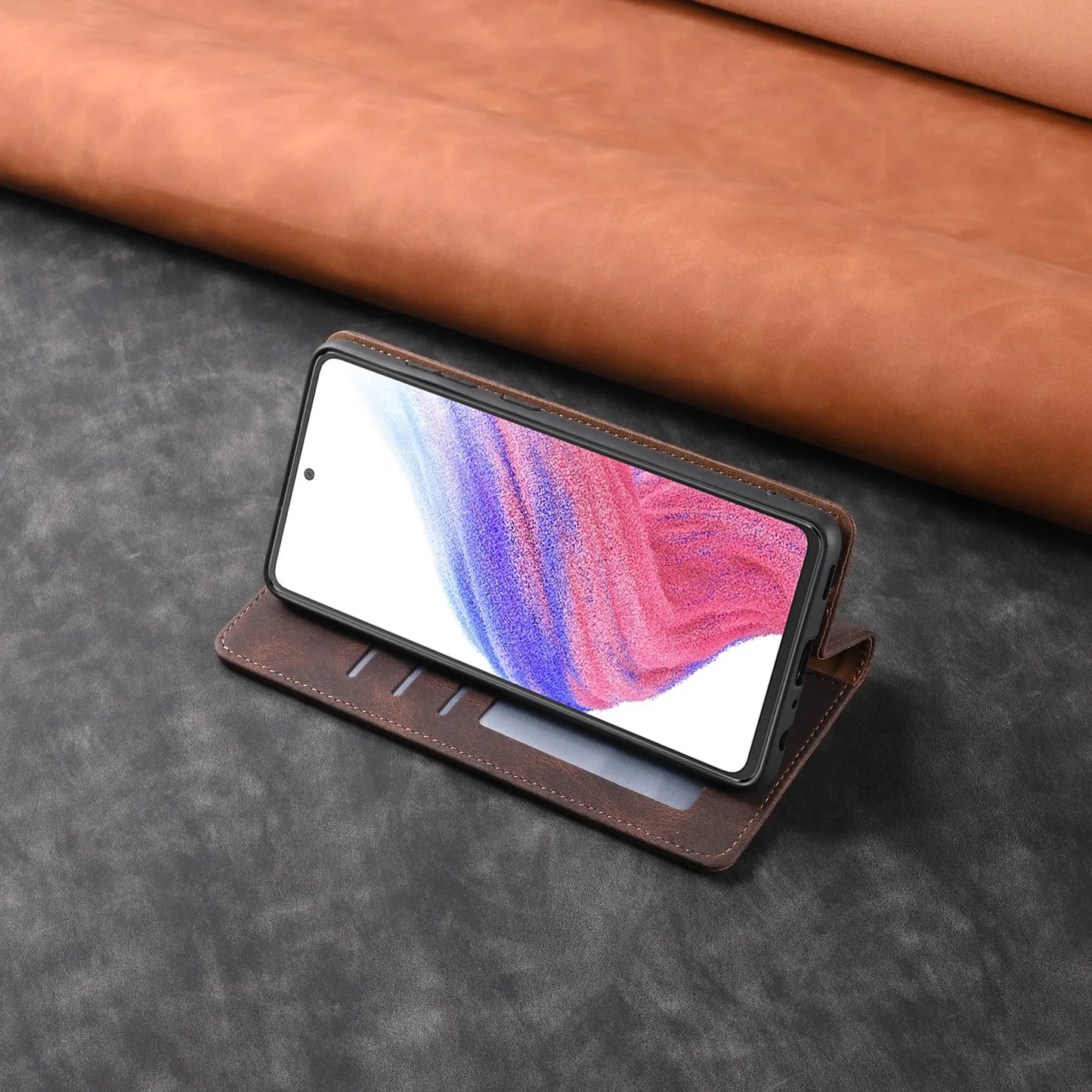Leather Flip Wallet Case For Samsung Galaxy S26 S23 S22 S21 S20 FE S24 Plus S25 Ultra Book Case Cards Holder Funda Protect Cover