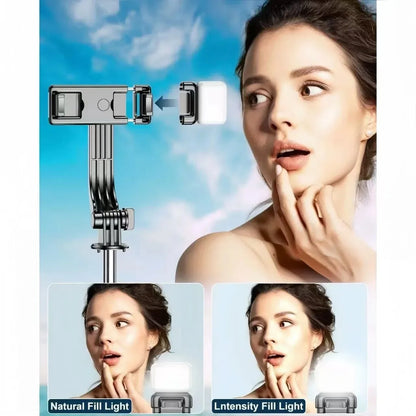 Portable selfie stick tripod, adjustable beauty fill light Bluetooth remote control for iPhone Samsung phone