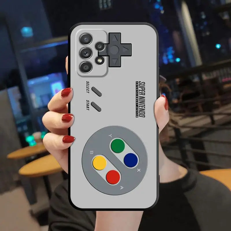 Case For Samsung Galaxy A52 A53 A12 A13 A54 A32 A51 A71 A23 A33 A21s 5G A22 A50 Soft Phone Retro Camera Games