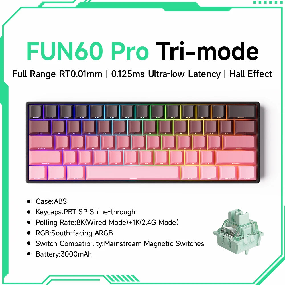 Akko MonsGeek FUN68 FUN60 PRO&MAX  HE Magnetic Keyboard 60% 65% Gaming Keyboards Rapid Trigger 8K Custom Keyboard Gamer Esports