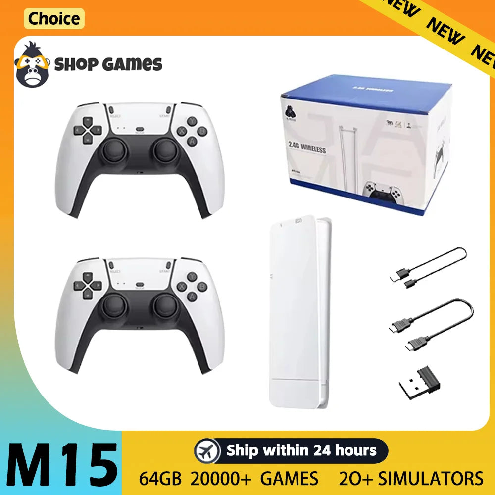 retro game console M15 64GB 20000+game 4K high-definition output handheld video game stick 20+emulator GBA PS1 arcade game