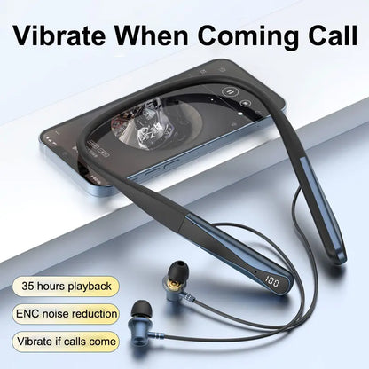 EARDECO Wireless Vibration Headphones Bass Stereo 6.0 Bluetooth Headphone Sport Neckband Bluetooth Earphone with Mic Voice Assis