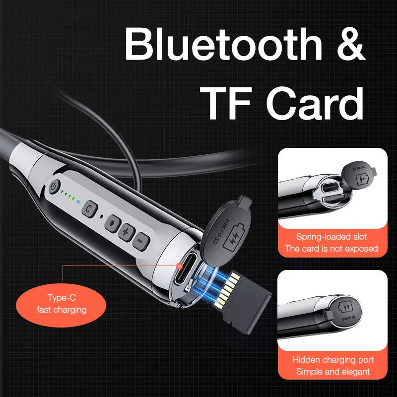 EARDECO 100 Hours Playback Bluetooth Headphone Neckband Wireless Headphones Bass Auriculares Bluetooth Earphone with Mic Stereo