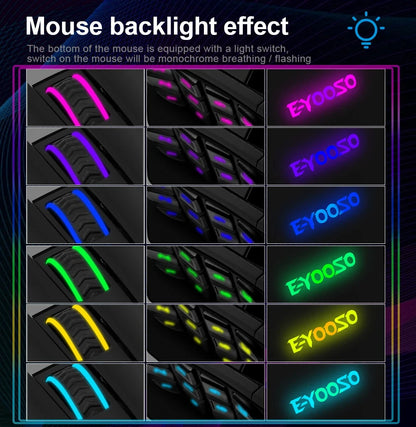 E-YOOSO RGB USB 2.4G Wired Gaming Mouse X-33 16000DPI 18 Buttons Programmable Backlight Game Mice Suitable for Desktop Laptop PC