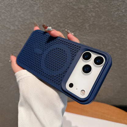 Heat Dissipation Mesh For Magsafe Wireless Charging Case For iPhone 17 16 15 14 Plus 13 12 Pro Max 17 Air Breathable Hard Cover