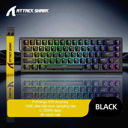 ATTACK SHARK X68HE Magnetic Keyboard Red Wired Mechanical for Pro Gaming 0.01mm Rapid Trigg 8000Hz SOCD/Rs 0.125ms 128K Rate