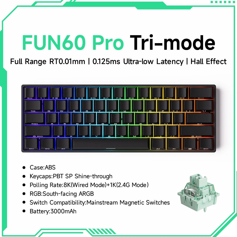 Akko MonsGeek FUN68 FUN60 PRO&MAX  HE Magnetic Keyboard 60% 65% Gaming Keyboards Rapid Trigger 8K Custom Keyboard Gamer Esports