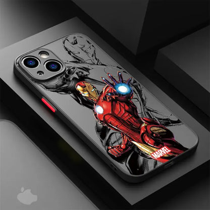 Back Clear Case for Apple iPhone 8 Plus SE 12 Mini 15 11 Pro XS X XR 7 6S 14 Pro Max 13 13 Cover Luxury Marvel Heroes Iron Man