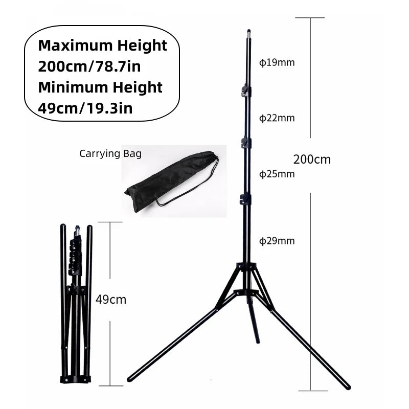 RP01-C Heavy Duty Metal Alloy Light Stand 160cm Tripod for Photo Studio Softbox Video Flash Reflector Lighting Background Stand