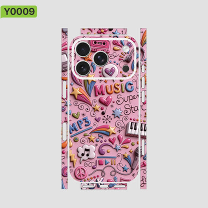 Skin Sticker Wrap for iPhone 13/14/15/16/17 Pro Max Decal Protective Film for Back, Frame, Camera(Not Phone Case)