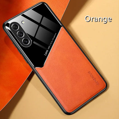For Samsung Galaxy S25 S24 S23 Plus Cover TPU Leather Car Magnetic Holder Galaxy S22 S21 S20 Ultra FE S10 Plus Case Frame Coqu