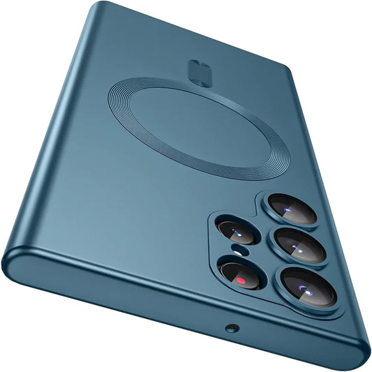 Luxury Matte Magnetic Case For Samsung S25 Ultra S24 Plus S23 S22 S21 FE Funda For Samsung Note 20 Ultra For Magsafe Phone Cover