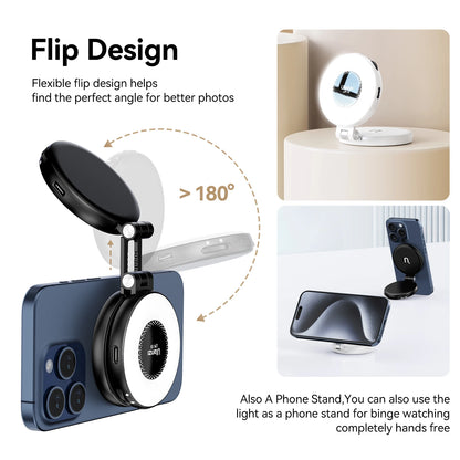 Ulanzi LM19 Mobile Phone Selfie Light Bi-color Pocket LED Magnetic Mini Ring Lamp Photography For iPhone 16 15 Apple 14 13 Pro