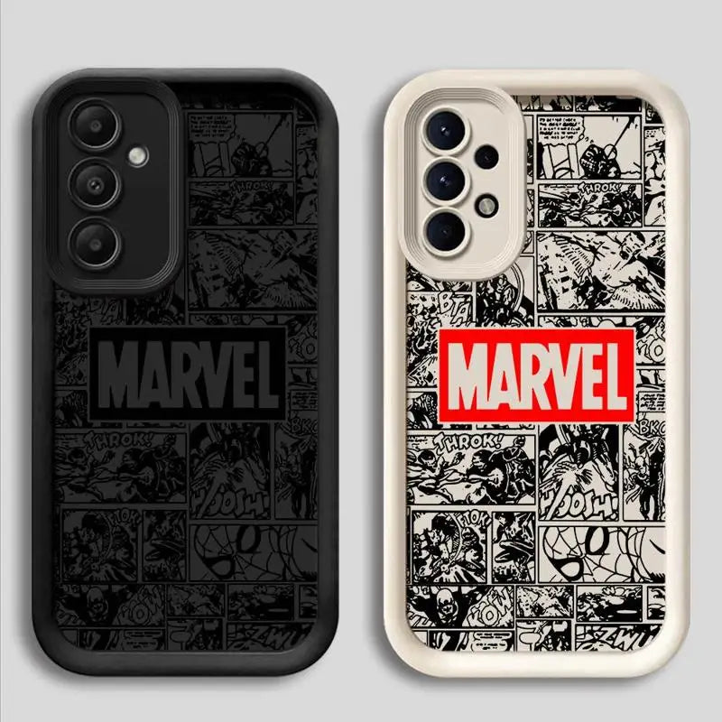 Phone Case for Samsung Galaxy A15 A25 A35 A55 A51 A71 A72 A73 A52 A52s A53 A54 5G TPU Silicone Soft Avengers Marvel Logo Comics