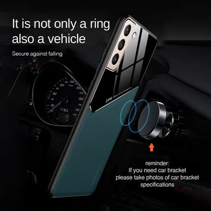 For Samsung Galaxy S25 S24 S23 Plus Cover TPU Leather Car Magnetic Holder Galaxy S22 S21 S20 Ultra FE S10 Plus Case Frame Coqu
