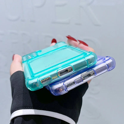 Card Bag Wallet Clear Phone Case For Samsung Galaxy A15 A25 A35 A55 A14 A24 A34 A54 A13 A23 A33 A53 S21 S22 S23 5G Bumper Cover