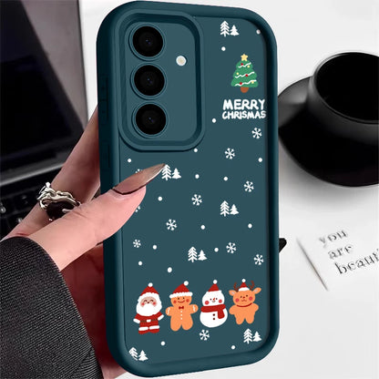 Christmas New Year TPU Case For Samsung Galaxy S25 Edge S23 S24 Ultra S24 FE A17 A55 A54 A15 A16 A36 A35 A25 A56 5G Phone Cover