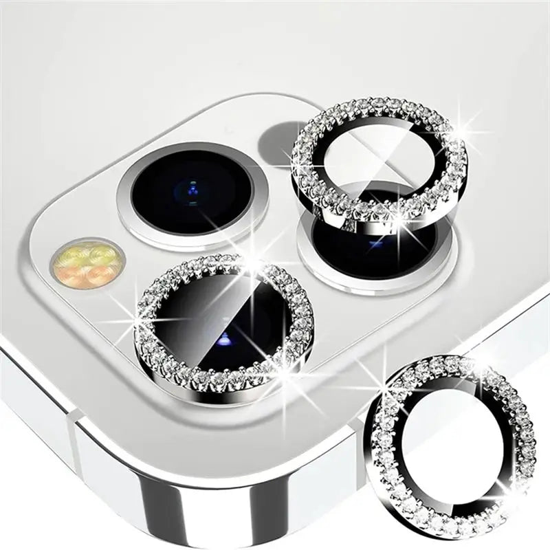 Diamond Tempered Glass Lens Full Cover Camera Lens Screen Protector For iPhone 15 14 13 12 Pro Max Cover Camera Lens Protector