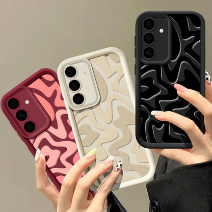 Striped Pattern Phone Case For Samsung Galaxy A16 A55 A54 A15 A14 A25 A35 A56 5G S25 Edge S25 S24 S23 S22 Ultra S24 FE TPU Cover