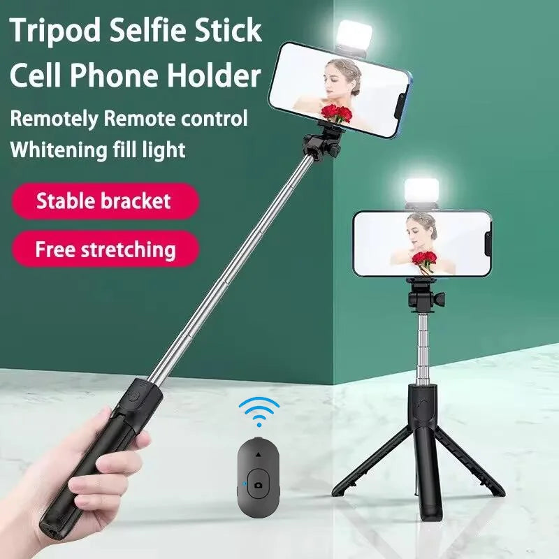 Wireless Selfie Stick Portable Tripod Stand Multifunctional Tripod With Wireless Bluetooth Remote Shutter For IOS Android Phone