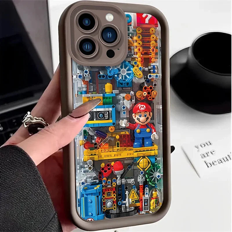 Cartoon Super M-Marios Bros Case for iPhone 16 E 15 Pro Max 14 Plus 13 12 Mini 11 Pro Max XS X 8 7 SE Liquid Silicone Back Cover