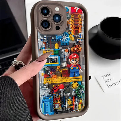 Cartoon Super M-Marios Bros Case for iPhone 16 E 15 Pro Max 14 Plus 13 12 Mini 11 Pro Max XS X 8 7 SE Liquid Silicone Back Cover