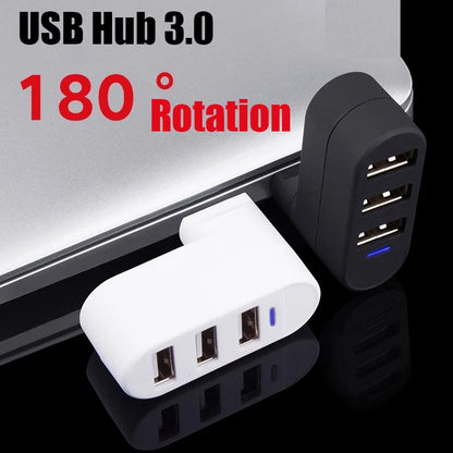 USB 3.0 HUB Adapter 180°Rotatable 3 Port USB 3.0 2.0 HUB High Speed Splitter For Mac Lenovo Xiaomi PC Tablet Huawei Accessories