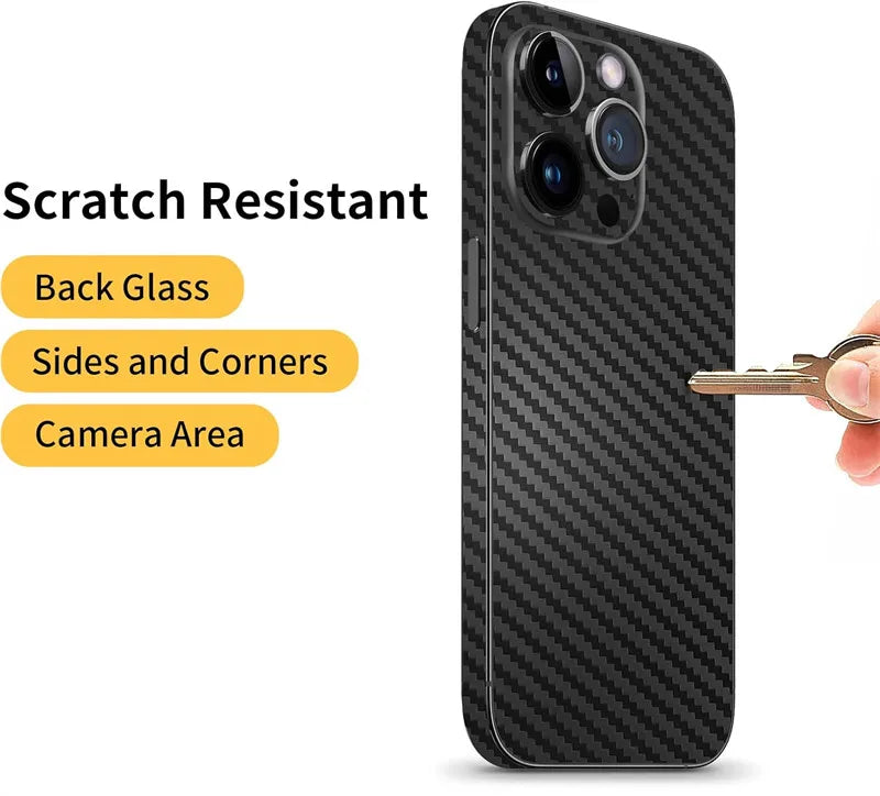 Tear Down Carbon Fiber Skin for IPhone 16 15 14 13 Pro Max Plus Back Screen Protector Cover 3M Wrap Change Color Sticker Film