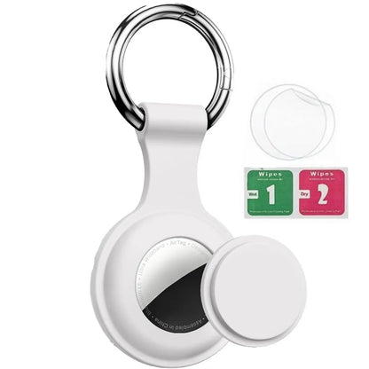 Waterproof AirTag Keychain Holder tag Lock Case Wire Cable,  Anti-Lost Protective Case with Keyring for Luggage, Key, Backpack