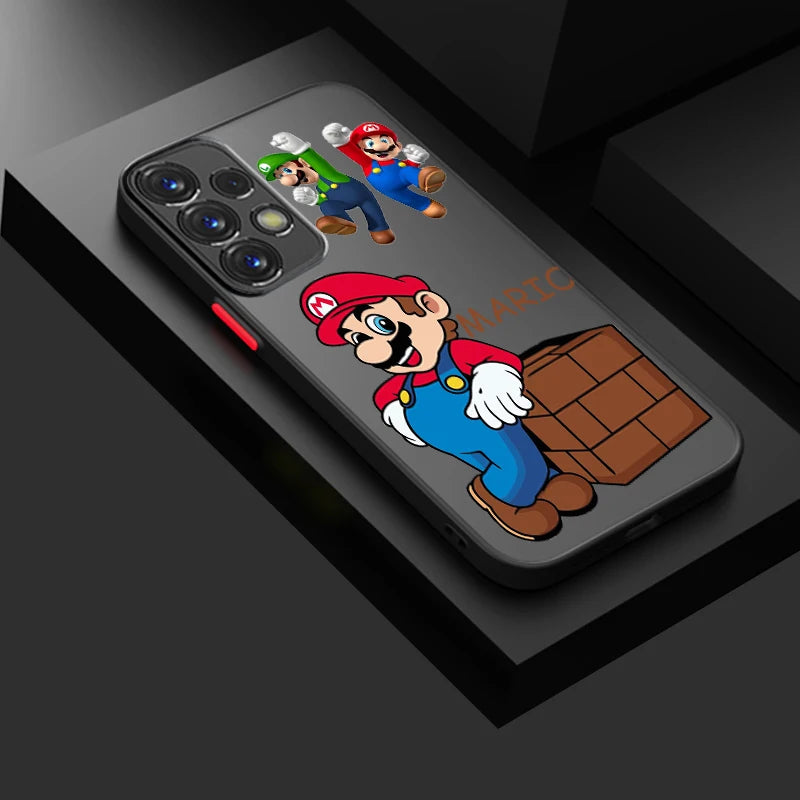 Fun Magic Super M-Marios Frosted Translucent For Samsung A53 A52 A33 A32 A51 A71 A21S A13 A73 A50 A22 A12 5G TPU Phone Case