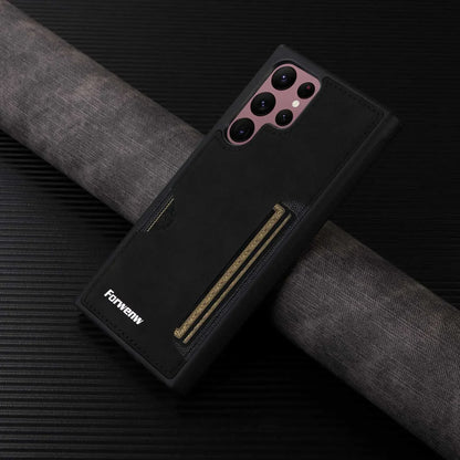 Retro Card Solt Case for Samsung Galaxy S24 S25 Ultra S23 FE S22 Plus A15 A25 A35 A14 A24 A34 A54 A13 A23 A33 A53 Leather Cover