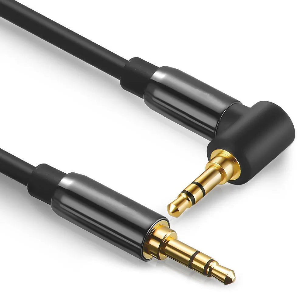 3.5mm Aux Audio Cable Right Angle Male to Male Gold-Plating Adapter Cord Speaker HiFi Cables For Car Samsung iPhone Headphones