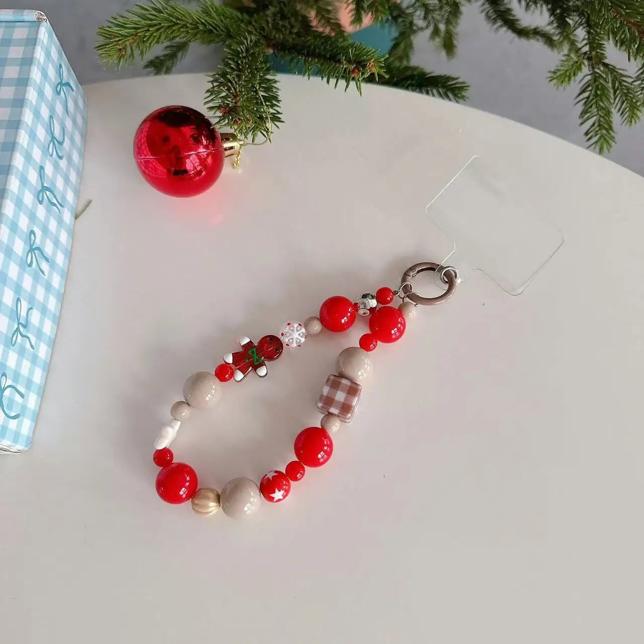 Cute Christmas Phone Chain Pendant Wrist Strap Anti-lost Lanyard Festival For iPhone Decorative Strap Bracelet Phone Accessories