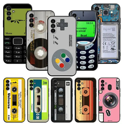 Case For Samsung Galaxy A52 A53 A12 A13 A54 A32 A51 A71 A23 A33 A21s 5G A22 A50 Soft Phone Retro Camera Games