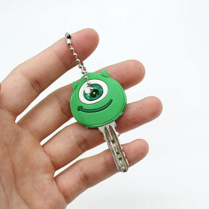 Cartoon Silicone Protective Key Cover Sleeve Key Control Dust Cover Holder Case Cute Animation Figures Keychain Keyring Pendant
