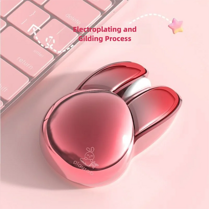 Cute Rabbit Ear Shape Dual-Mode Mouse 2.4G+Bluetooth Lightweight Mute Ergonomic Plating Portable Mice For PC Laptop Office Home