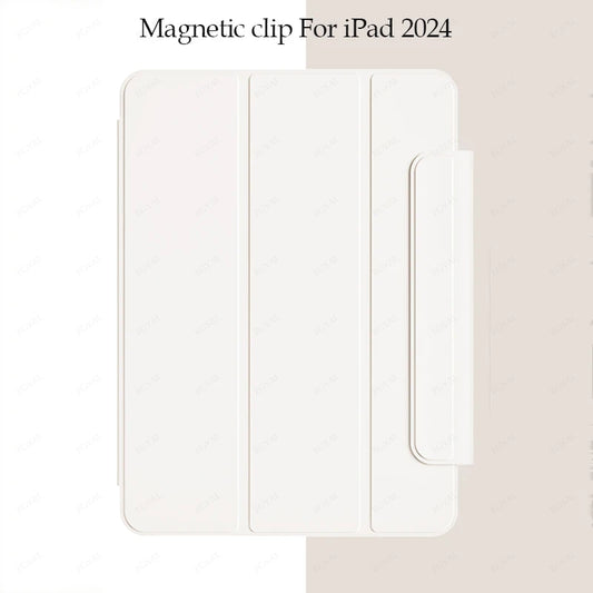 Tablet Case for iPad Air 11 Stand Cover M3 M2 Air 5 4 A16 Three fold Magnetic Clamp for iPad Pro 11 2024 M4 Pro 13 12.9 Cover