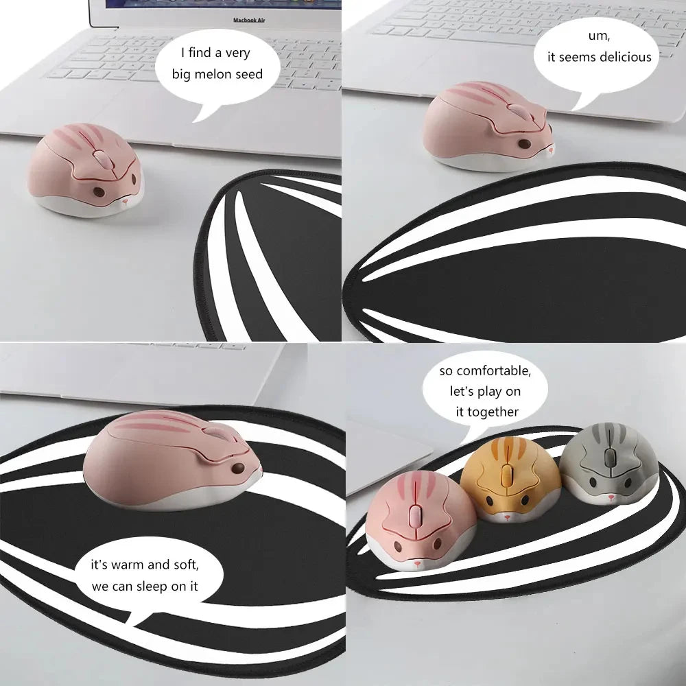 Cute Cartoon Hamster Shape Creative Mouse Bluetooth/2.4G Mini Wireless Mute Ergonomic Optical Mice PC Laptop Desktop Universal