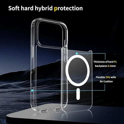 Strong Magnetic Case For iPhone 17 Pro Max/17Pro/17Air Transparent Phone Cover For iPhone 17 Suit for Magsafe Charging Shell
