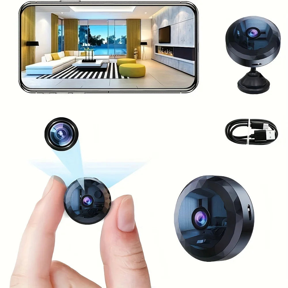 Wireless Mini WiFi Security Camera Night Vision Motion Detection Rechargeable Easy Mount App-Controlled Home Surveillance