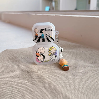 Cute Cartoon Snoopy Charlie Brown Earphone Case For Airpods 4 1 2 3 Pro 2  Wireless Bluetooth Headset Protective TPU Cover